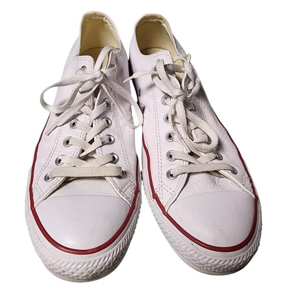 Chuck Taylor All Star Leather Ox 'White' Size M 12 W 14 Low Top Converse - Picture 2 of 8